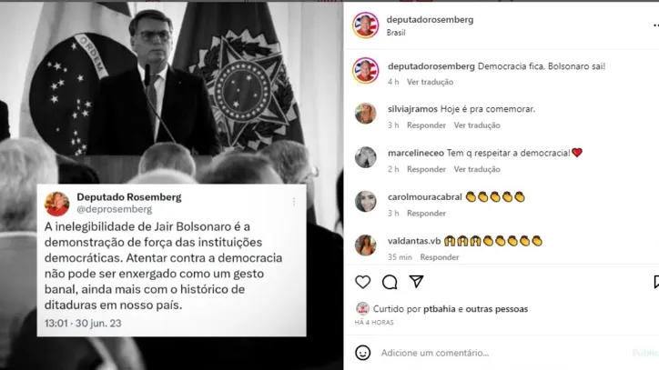 Jerônimo e políticos baianos comemoram inelegibilidade de Bolsonaro