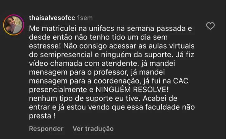 Alunas da UNIFACS denunciam falta de aulas: "caso de negligência"