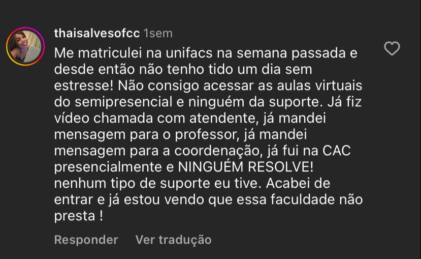 Alunas da UNIFACS denunciam falta de aulas: "caso de negligência"