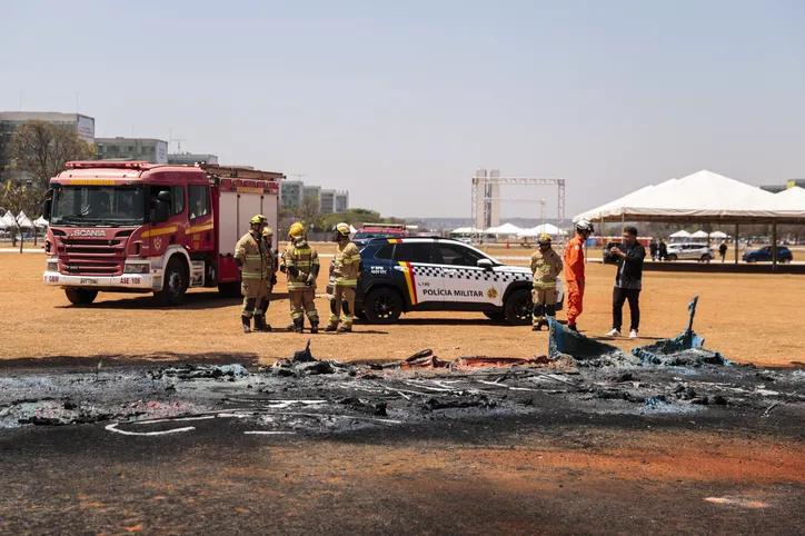 Incêndio nos banheiros químicos