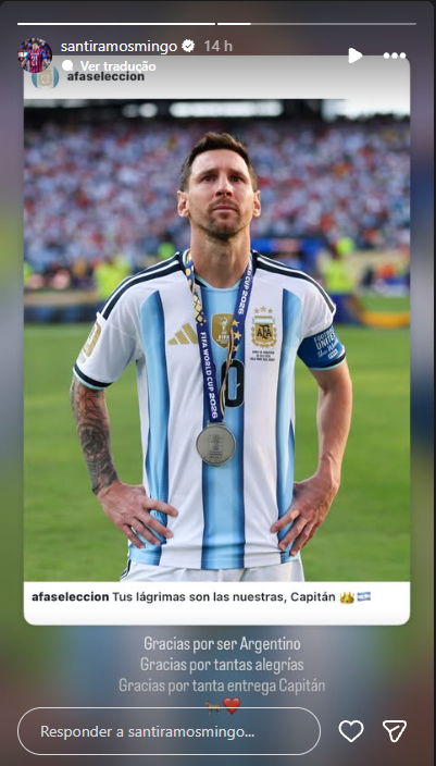 Após vice da Argentina, Messi recebe homenagens de argentinos do Bahia
