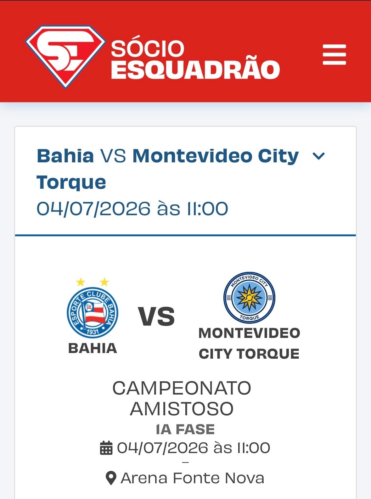 Partida servirá como preparação para o retorno do Bahia ao Campeonato Brasileiro.