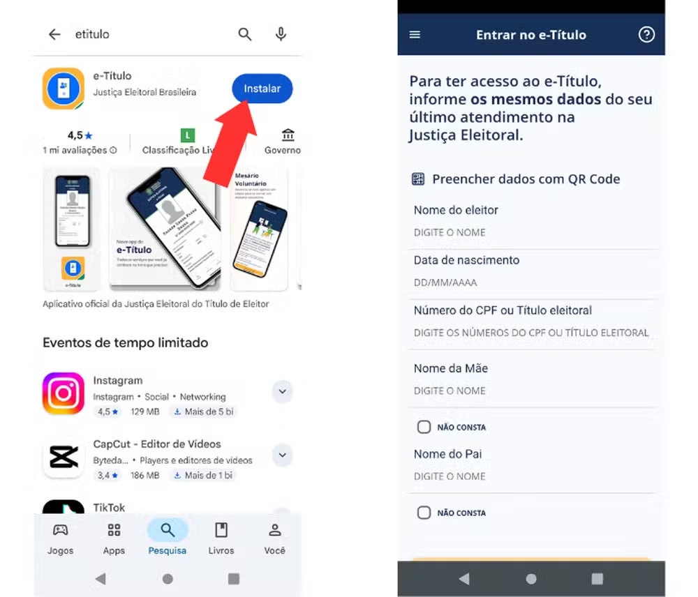 Como baixar o e-Título no Android
