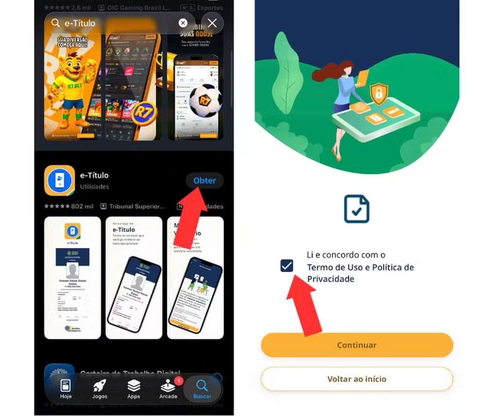 Como baixar o e-Título no IOs