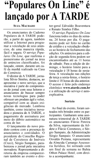 Portal A TARDE comemora 30 anos de vanguarda e liderança na internet