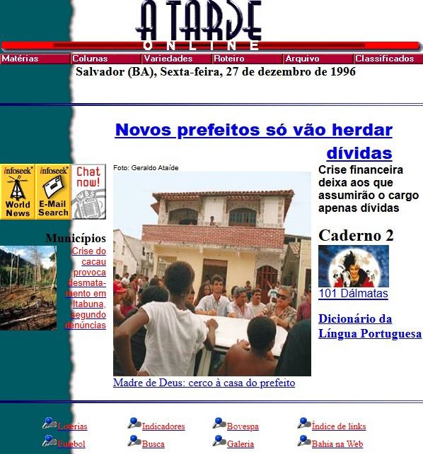 Primeira home do portal A TARDE