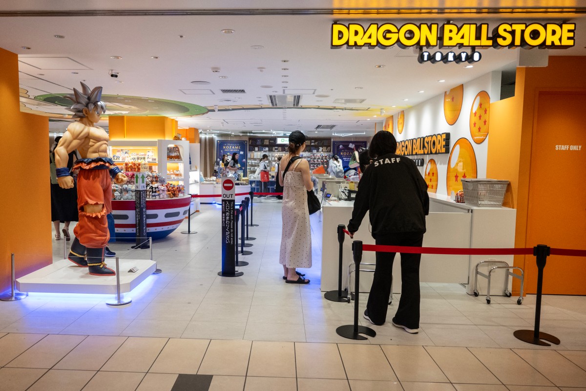 A woman shops at the Dragon Ball store at the Tokyo Metro station in Tokyo on September 4, 2026. The Japanese rights holders for the Dragon Ball character have denied consenting to the construction of a theme park dedicated to the famous manga character in the Paris region. (Photo by Andrew CABALLERO-REYNOLDS / AFP)