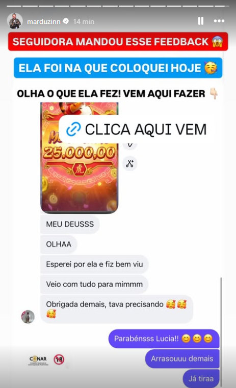 Influencer divulga bet irregular