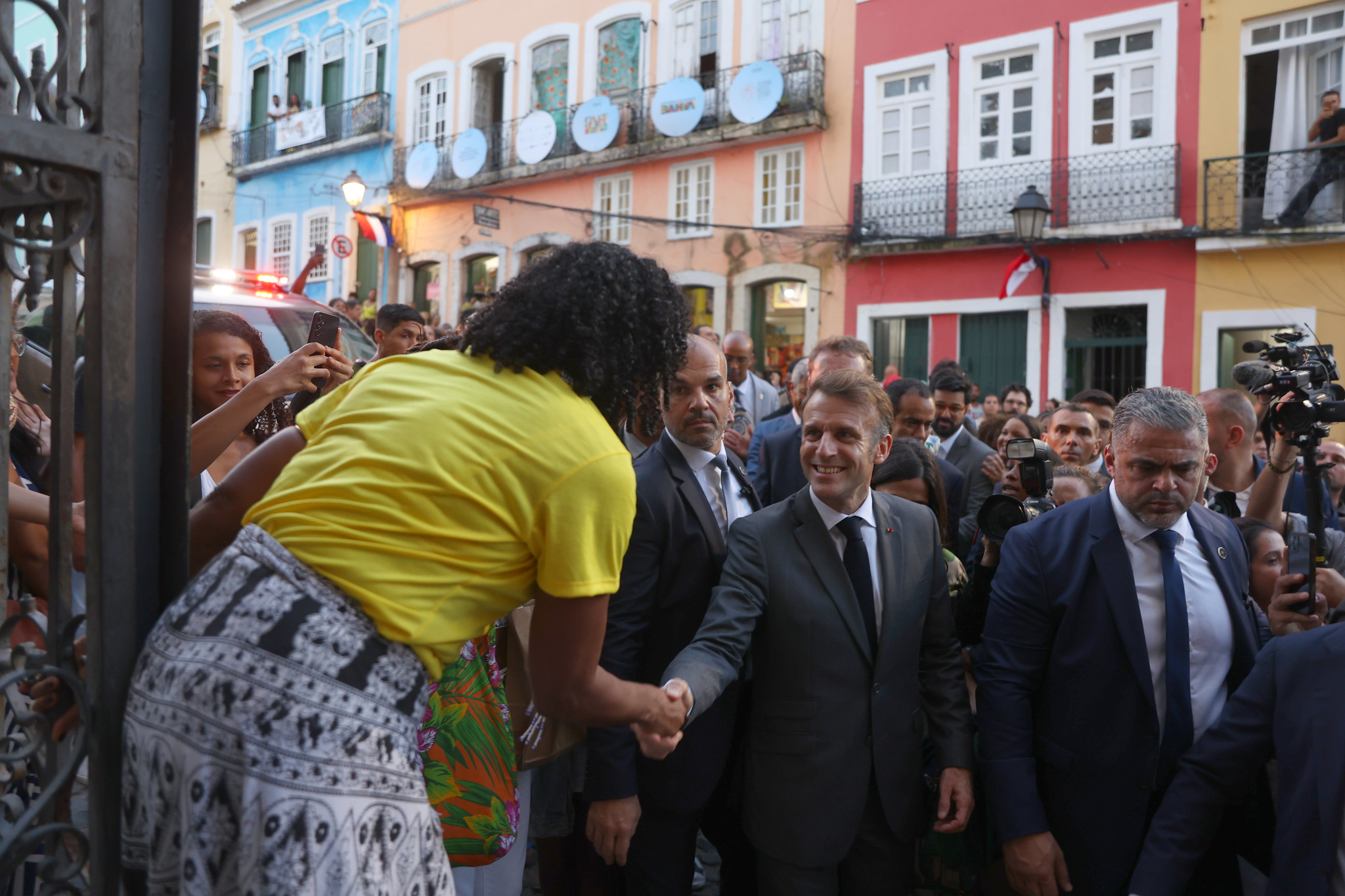 Presidente da França, Emmanuel Macron, em Salvador