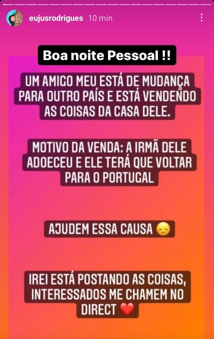 Mensagem que criminosos utilizaram para fazer as vendas fictícias