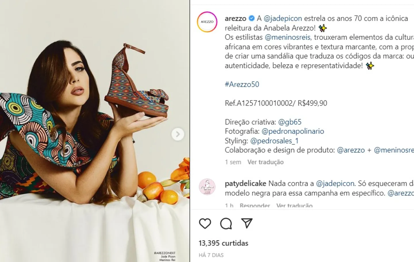 Jade Picon estrela cole o de sapatos que homenageia cultura