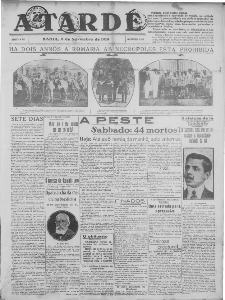 Edições de 1919 mostraram diversas nuances do pânico causado por uma epidemia