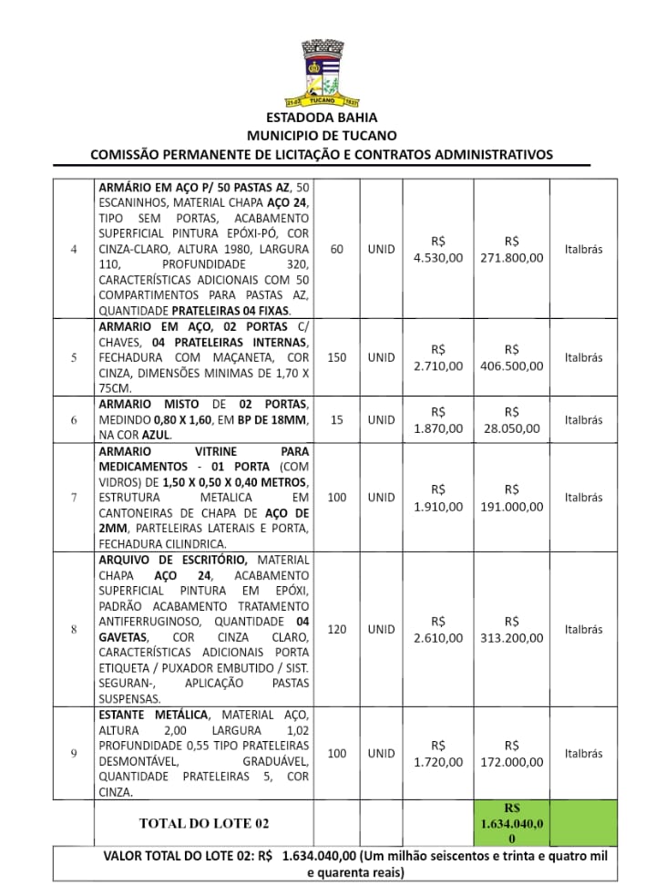 Imagem ilustrativa da imagem Prefeitura de Tucano prevê contratação de R$ 1,5 milhão em móveis