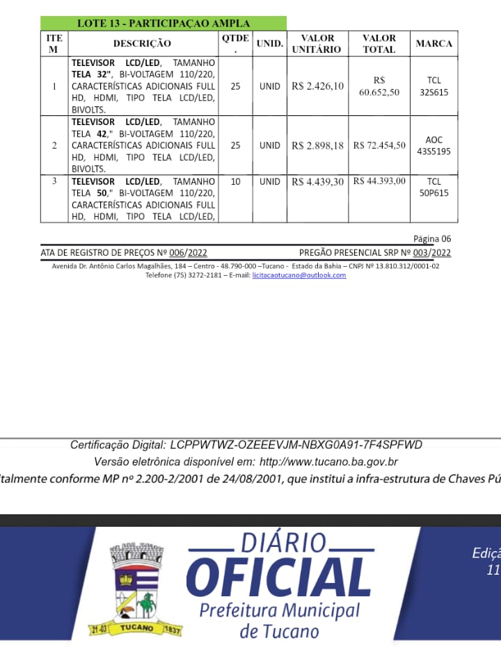 Imagem ilustrativa da imagem Prefeitura de Tucano prevê contratação de R$ 1,5 milhão em móveis