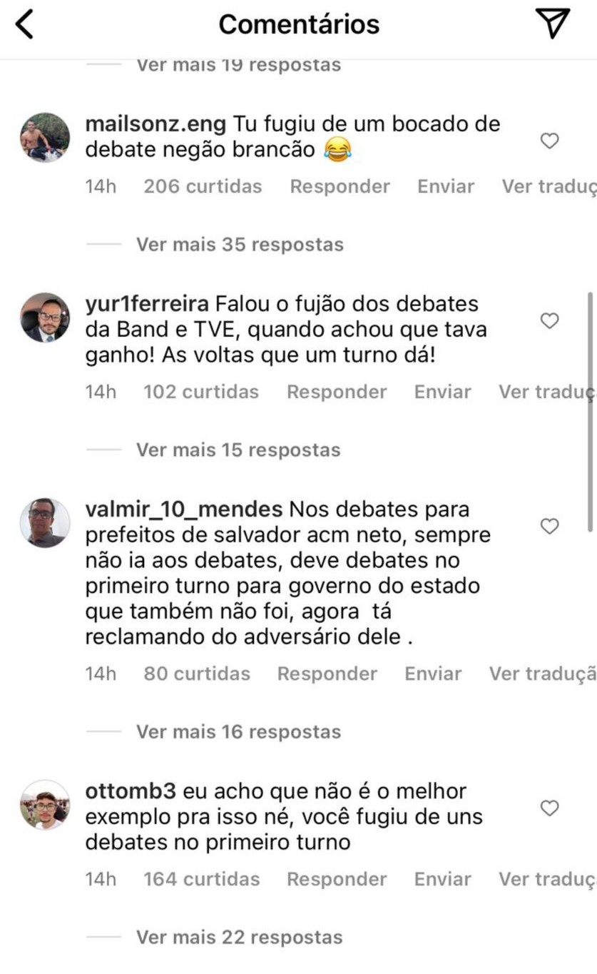 Imagem ilustrativa da imagem ACM Neto é criticado por exigir presença de Jerônimo em debates