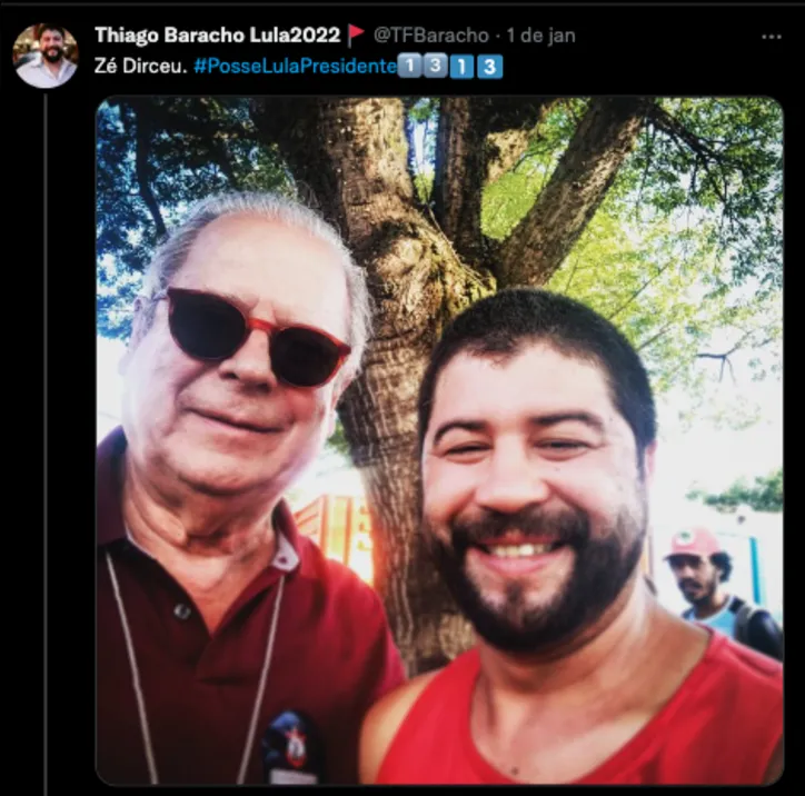 Dirceu com apoiador de Lula