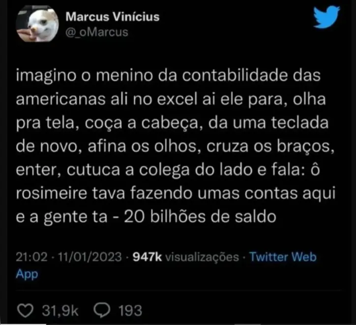 Imagem ilustrativa da imagem Rombo de R$ 20 bi nas Lojas Americanas rende memes nas redes sociais