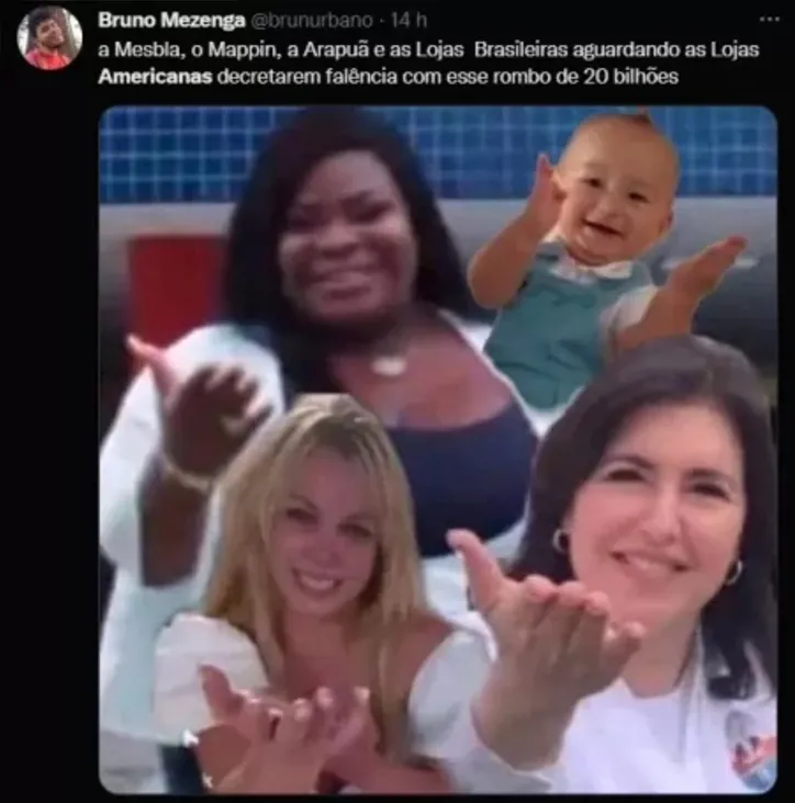 Imagem ilustrativa da imagem Rombo de R$ 20 bi nas Lojas Americanas rende memes nas redes sociais