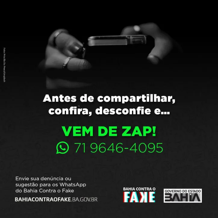 Imagem ilustrativa da imagem Governo da Bahia reforça combate às fake news via WhatsApp