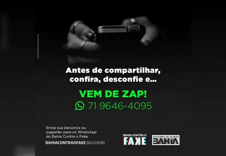 Imagem ilustrativa da imagem Governo da Bahia reforça combate às fake news via WhatsApp