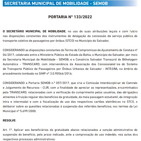 Imagem ilustrativa da imagem Prefeitura suspende cerca de mil gratuidades do transporte público