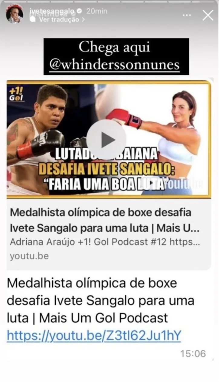 Imagem ilustrativa da imagem Adriana Araújo diz que desafiaria Ivete Sangalo para luta de boxe