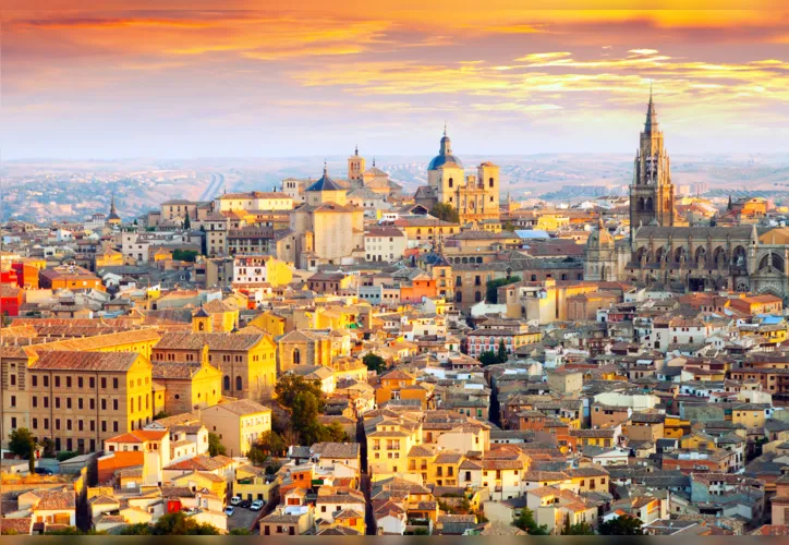 Dawn view of Toledo. Castile–La Mancha,  Spain