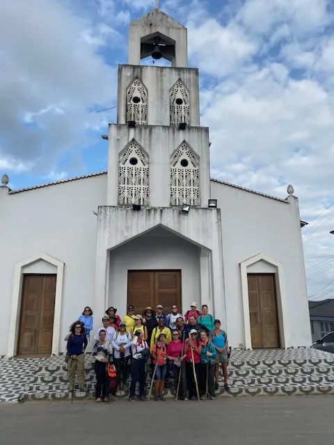O encontro dos peregrinos na Igreja sede da cidade de Chã
Preta