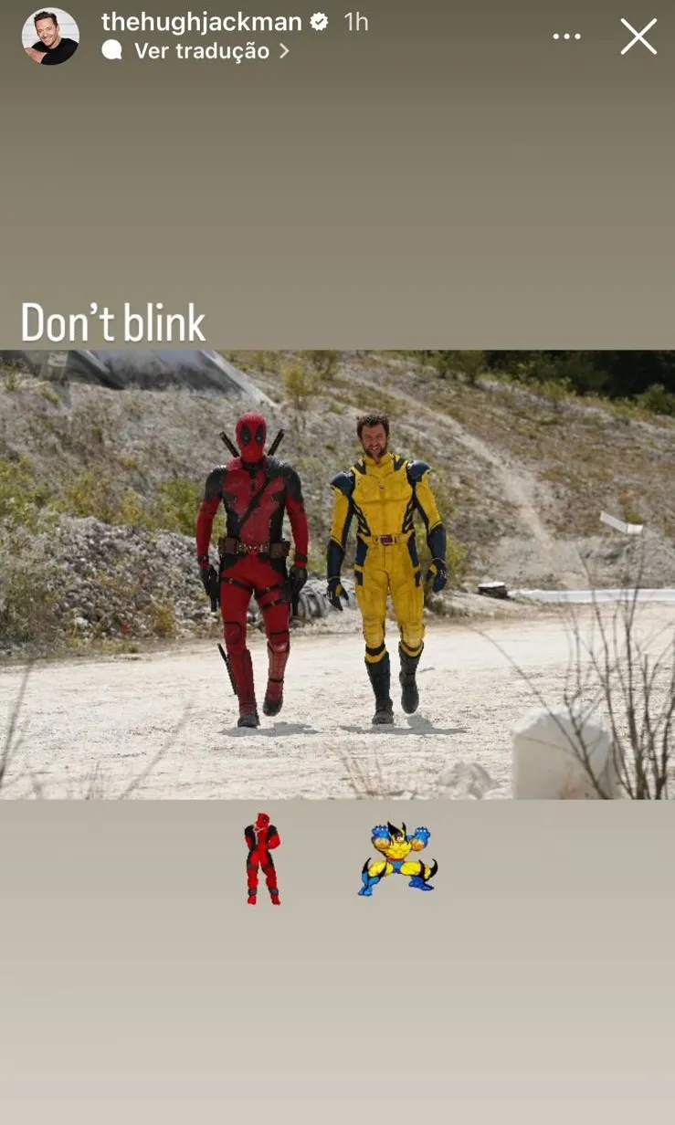 Imagem ilustrativa da imagem Hugh Jackman mostra foto de Wolverine e Deadpool juntos em Deadpool 3