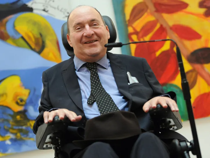 (FILES) French author Philippe Pozzo di Borgo addresses a press conference as he presents his book "A Second Wind" in Berlin on December 4, 2012. Philippe Pozzo di Borgo, an aristocrat and businessman who became quadriplegic and whose story inspired the film "The Intouchables", one of the greatest successes of French cinema, has died aged 72, Eric Toledano, one of the film's two directors, told AFP on June 2, 2023. (Photo by BRITTA PEDERSEN / DPA / AFP)