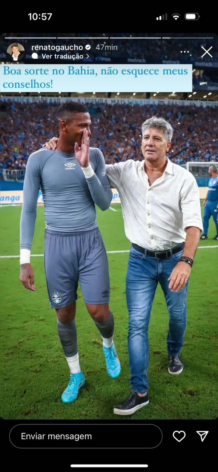 Imagem ilustrativa da imagem Renato Gaúcho confirma que goleiro Adriel será jogador do Bahia