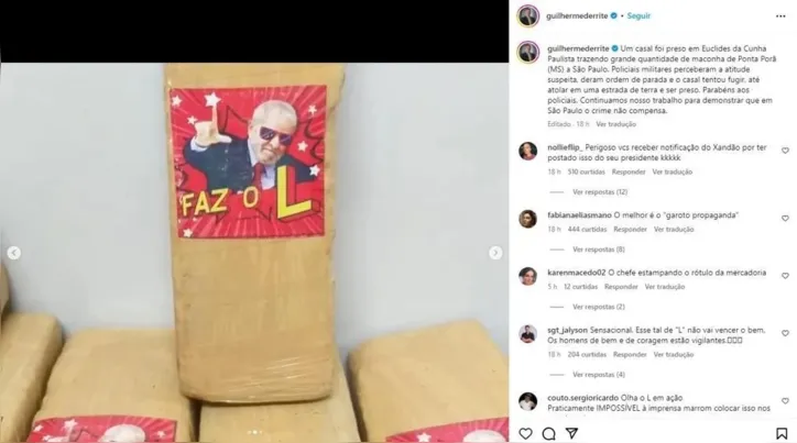 Postagem do secretário nas redes sociais