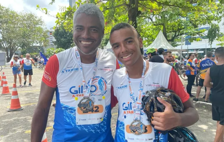 Sandro Franco e seu filho Guilherme, de 14 anos