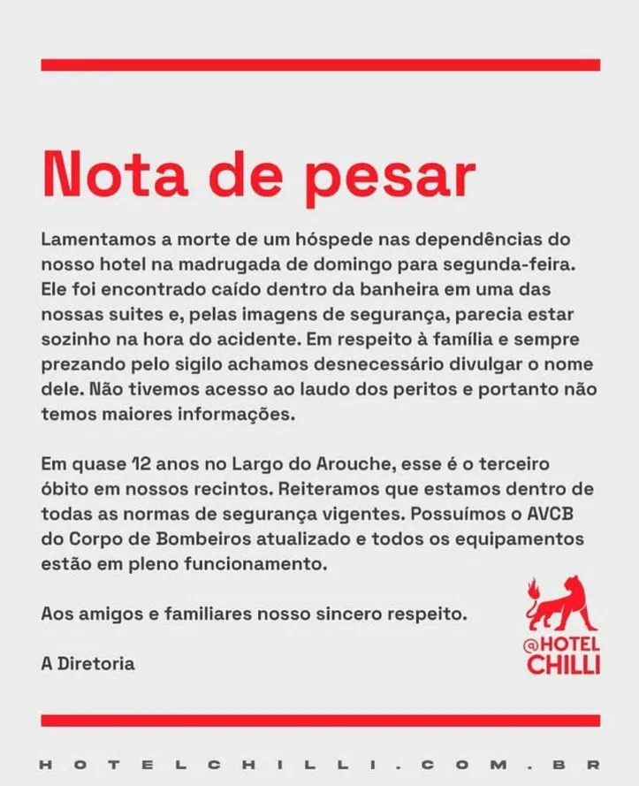 Nota do Hotel Chilli