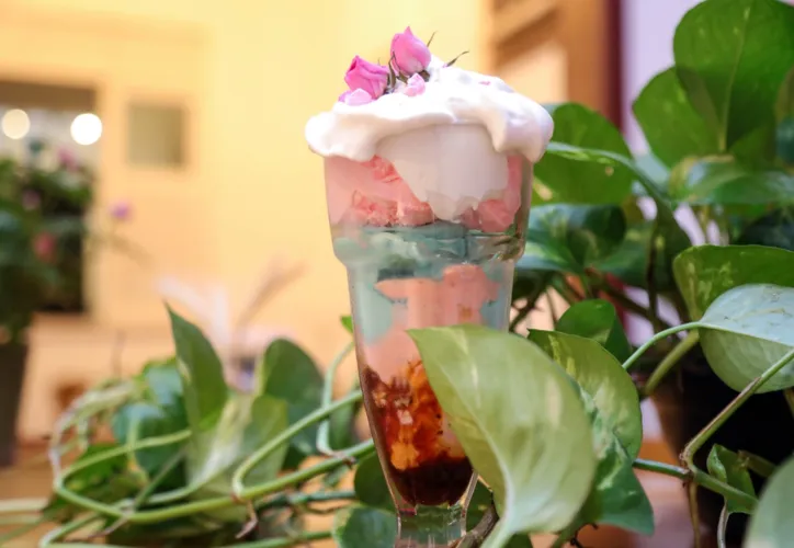 Imagem ilustrativa da imagem Inspirado na primavera, chef cria sorvete de flores PANCS