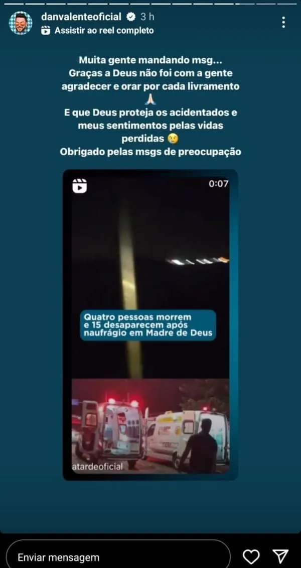 Imagem ilustrativa da imagem Banda de Hiago Danadinho ajudou no socorro das vítimas de naufrágio