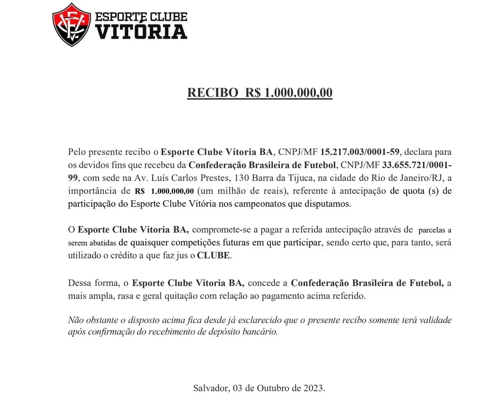 Imagem ilustrativa da imagem Fábio Mota nega adiantamento de receita da CBF, mas documento desmente