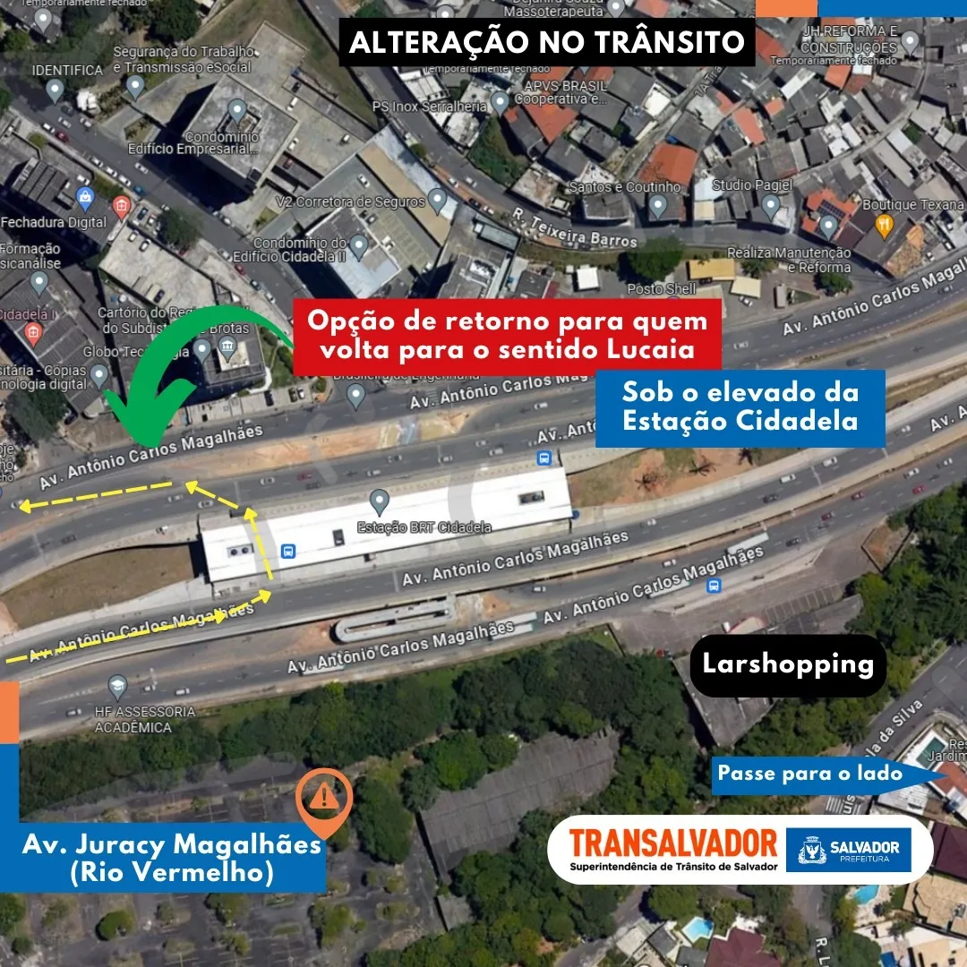 Imagem ilustrativa da imagem Obras do BRT fecham retornos na avenida Juracy Magalhães; entenda