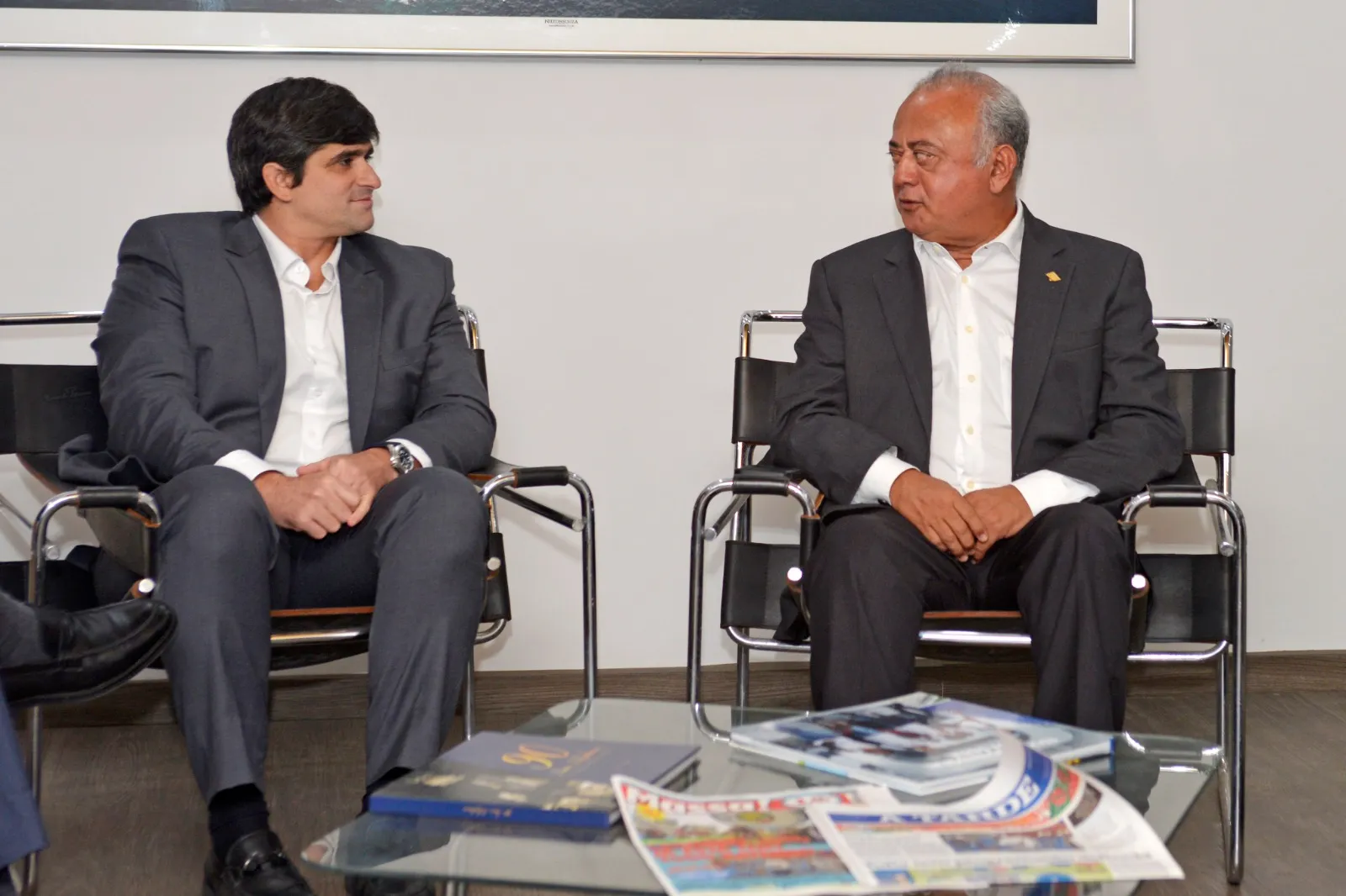 João de Mello Leitão presidente do Grupo A TARDE com o presidente da FIEB, Carlos Henrique Passos