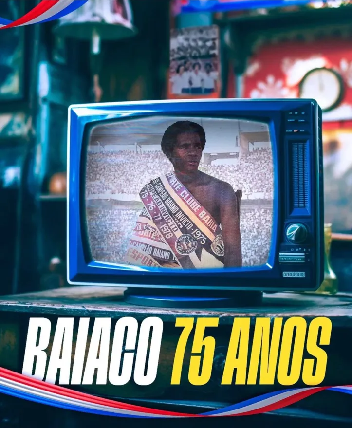 Imagem ilustrativa da imagem Bahia e CBF parabenizam Baiaco pelo aniversário de 75 anos