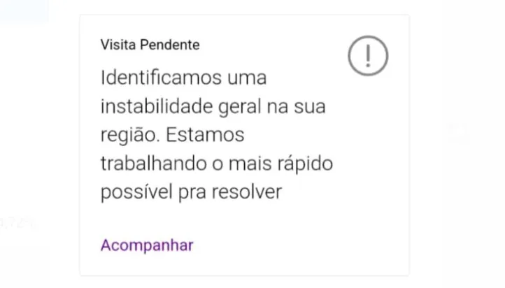 Mensagem recebida por cliente da Vivo