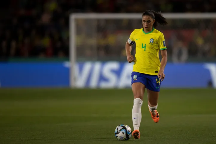 Zagueira durante partida da Copa do Mundo