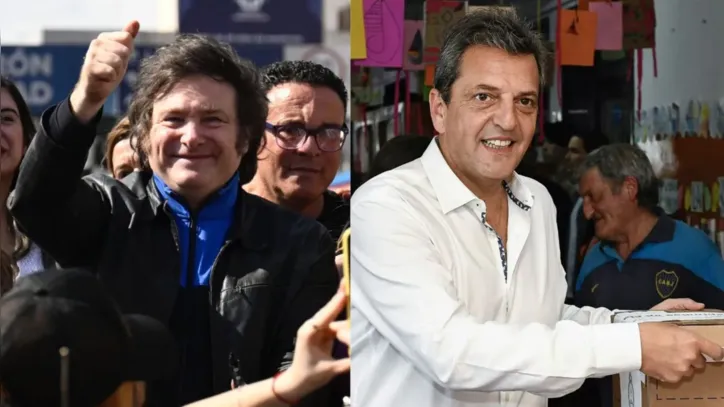 Javier Milei e Sergio Massa foram ao segundo turno eleitoral na Argentina