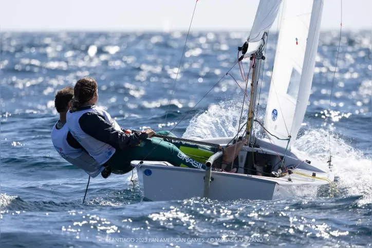 Dupla durante regata dos Jogos Pan-Americanos de Santiago