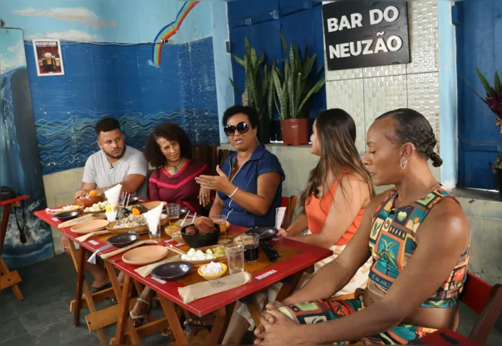 O bate-papo contou com a presença de Lyu Arisson (Yolanda), Tânia Toko (Neuzão), Vinícius Nascimento (Toko) e Luciana Souza (Dona Joana)