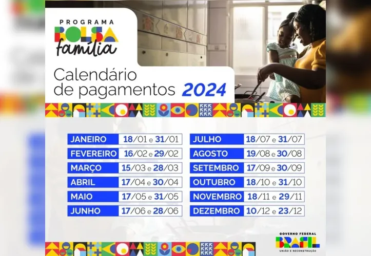 Imagem ilustrativa da imagem Confira o calendário do Bolsa Família 2024