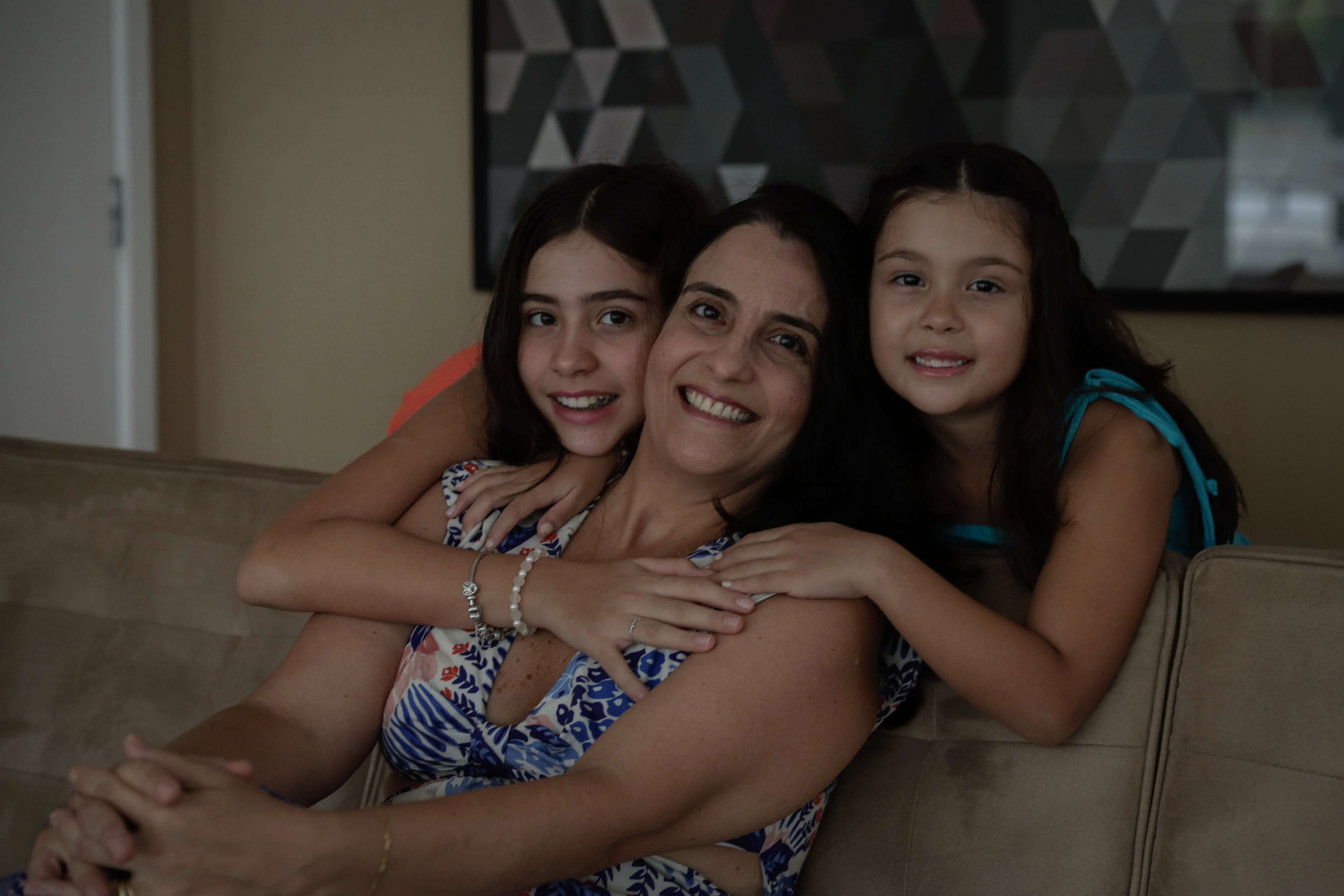 Adriana Borges Leite e as filhas Luiza e Júlia