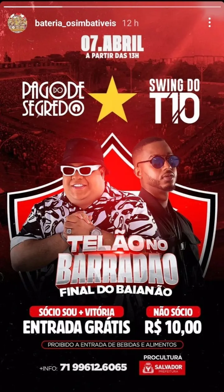 Imagem ilustrativa da imagem Com telão no Barradão, festa é preparada para dia de Ba-Vi na final
