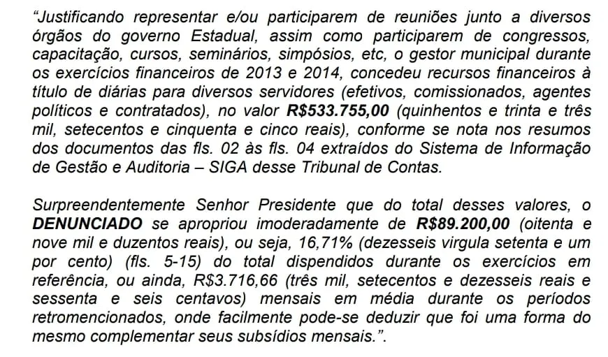 Imagem ilustrativa da imagem Ex-prefeito terá que devolver mais de R$ 530 mil em diárias