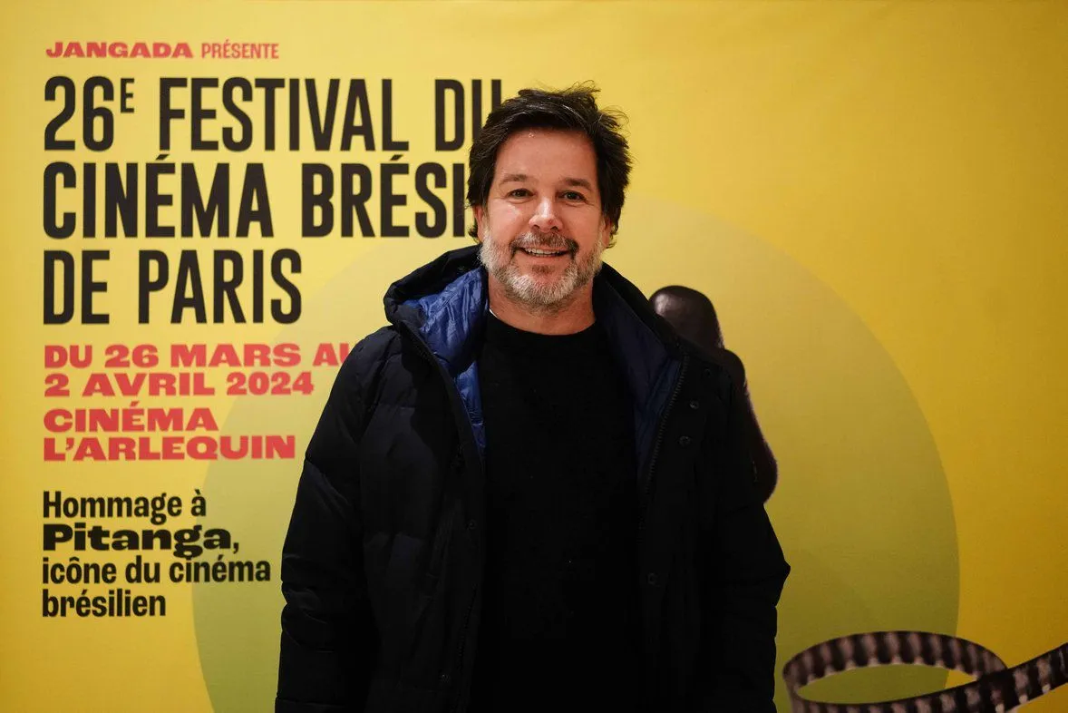 Murilo Benício na sessão de apresentação do filme "Pérola", no cinema L'Arlequin, em Paris